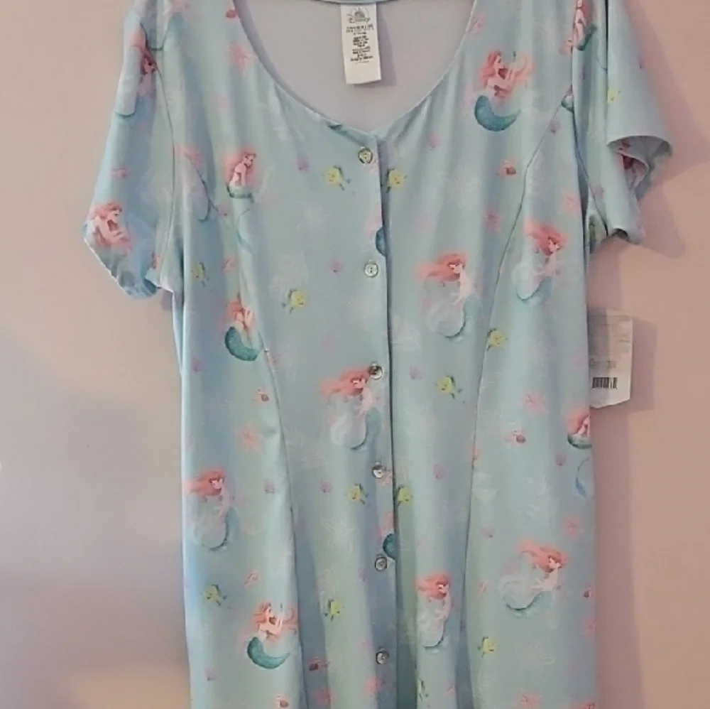 Light Blue Little Mermaid Button-Front Dress - Picture 1 of 7